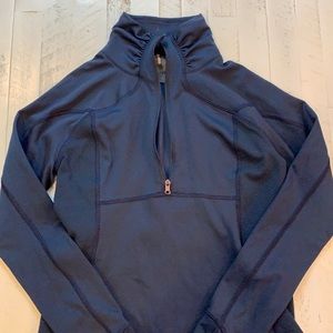 CALIA Quarter Zip Long Sleeve Pullover Navy S